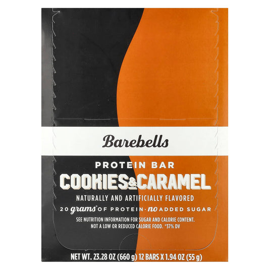 Cookies & Caramel Protein Bars by Barebells, 20g Protein, No Sugar - Image 1