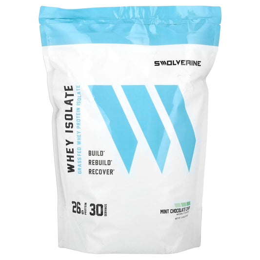 Swolverine, Whey Isolate, Mint Chocolate Chip, 2.05 lb (930 g) - Image 1