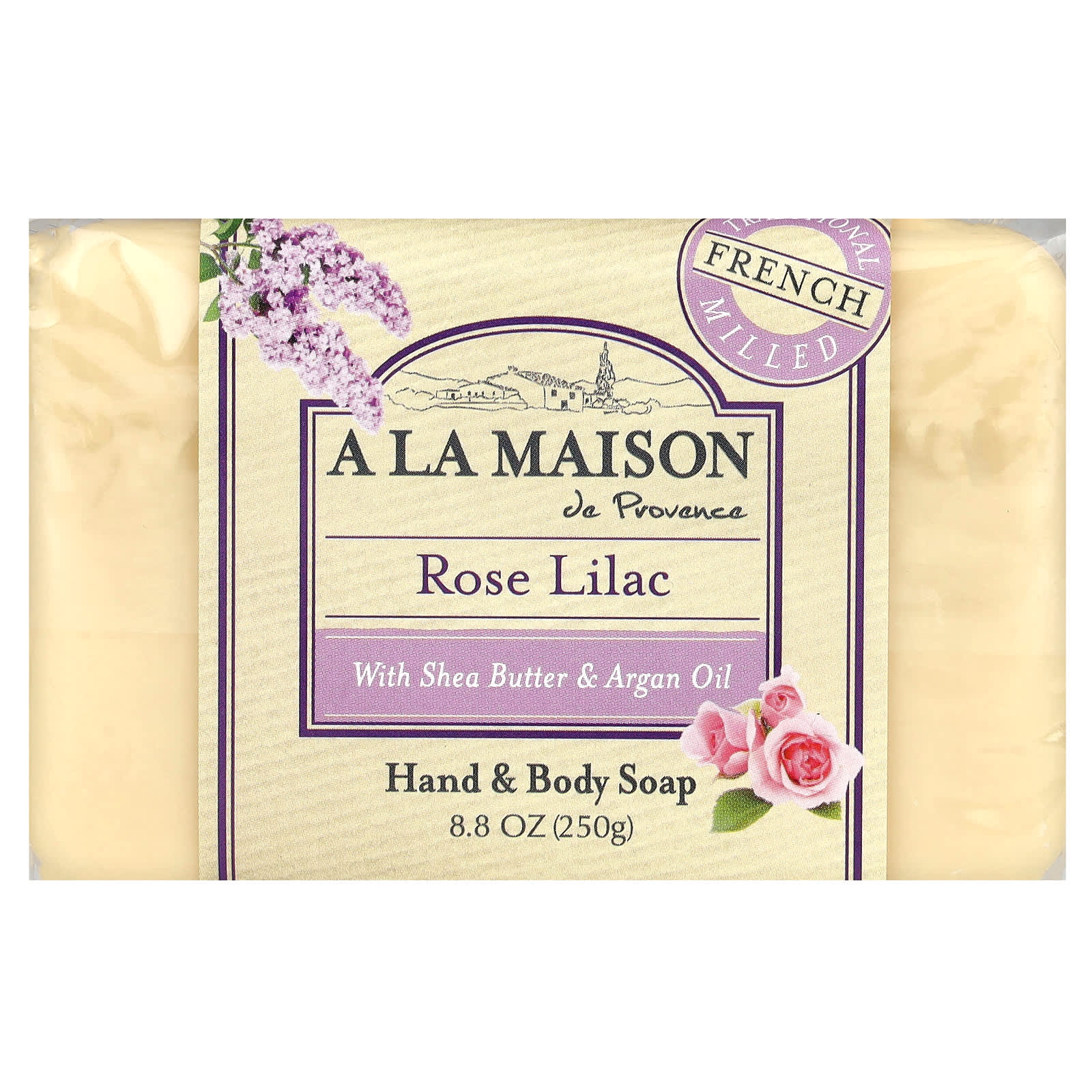 French Rose Lilac Hand and Body Soap, 250g, Cruelty Free - Image 1