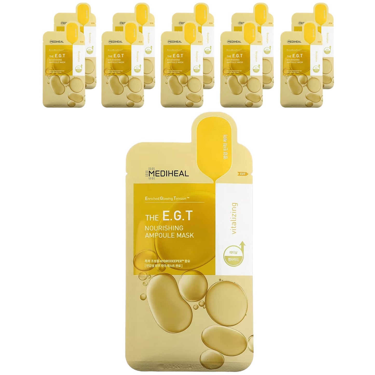 MEDIHEAL, The E.G.T, Nourishing Ampoule Beauty Mask, 10 Sheets, 0.91 fl oz (27 ml) Each - Image 1