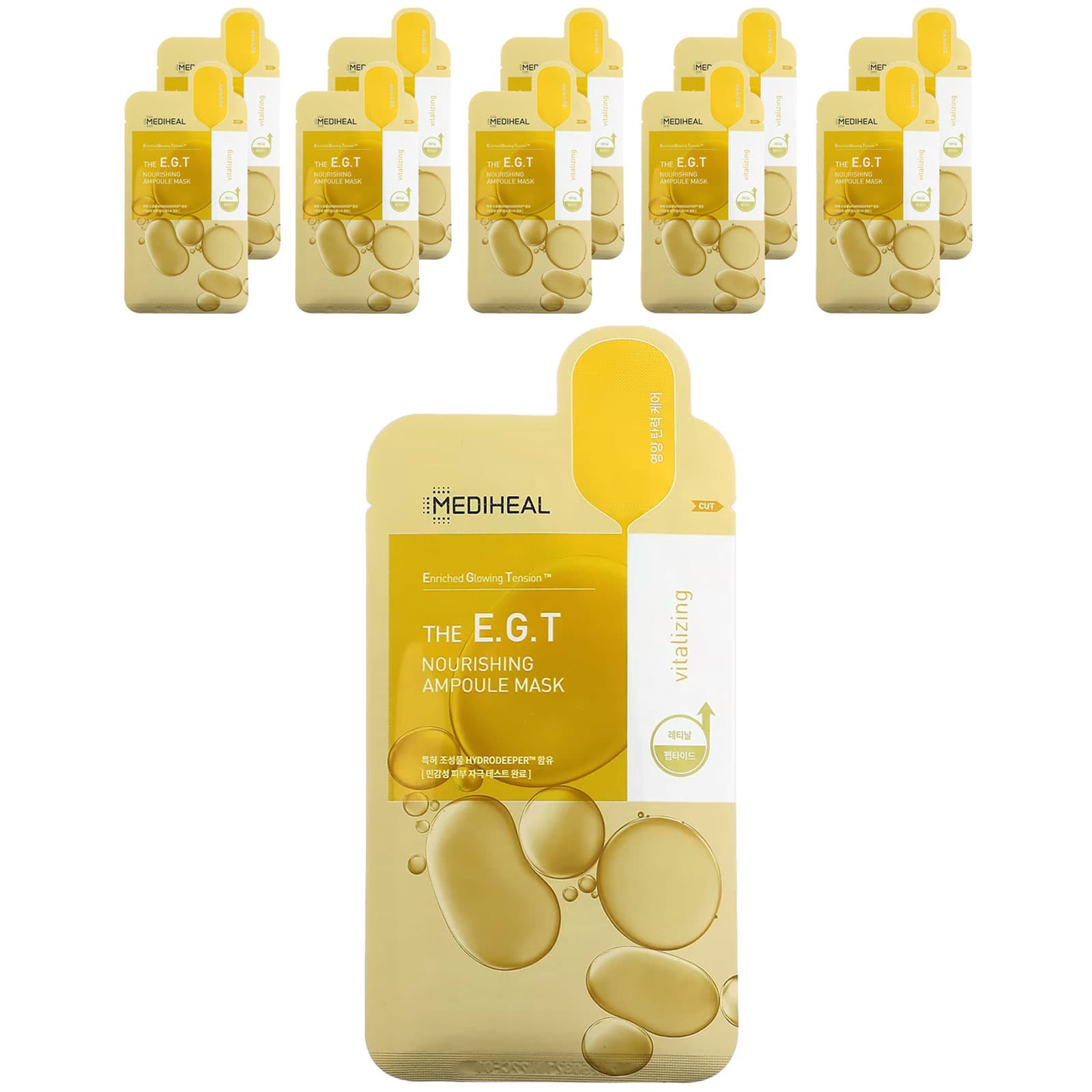 MEDIHEAL, The E.G.T, Nourishing Ampoule Beauty Mask, 10 Sheets, 0.91 fl oz (27 ml) Each - Image 1