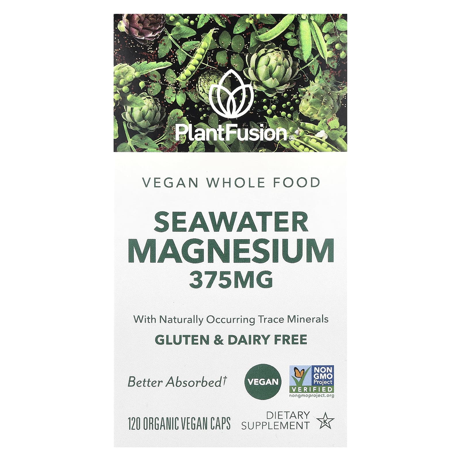 PlantFusion, Seawater Magnesium, 120 Organic Vegan Caps - Image 1