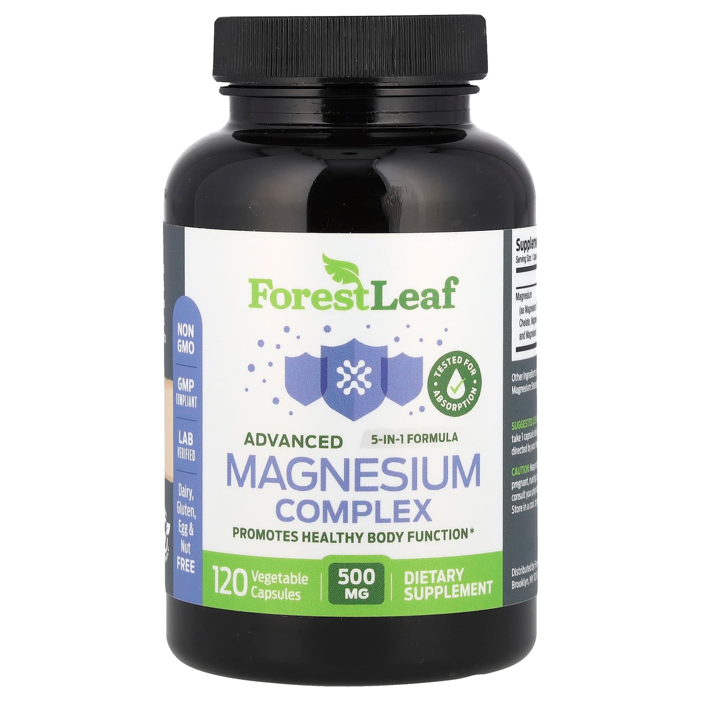 Advanced Magnesium Complex - 500mg, 120 Capsules, Vegetarian Friendly - Image 1