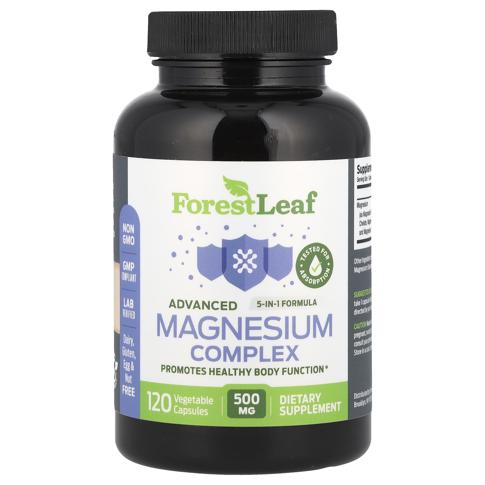 Advanced Magnesium Complex - 500mg, 120 Capsules, Vegetarian Friendly - Image 1