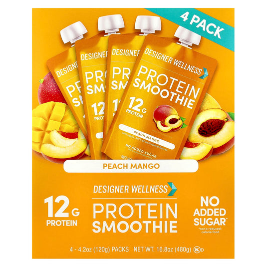 Peach Mango Protein Smoothie Packs - 4.2 oz (120g) Each - Image 1