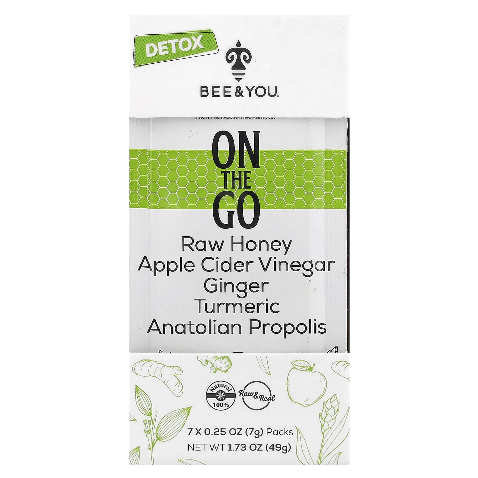 Bee & You Detox On-The-Go 7 Pack 100% Natural Supplements - Image 1