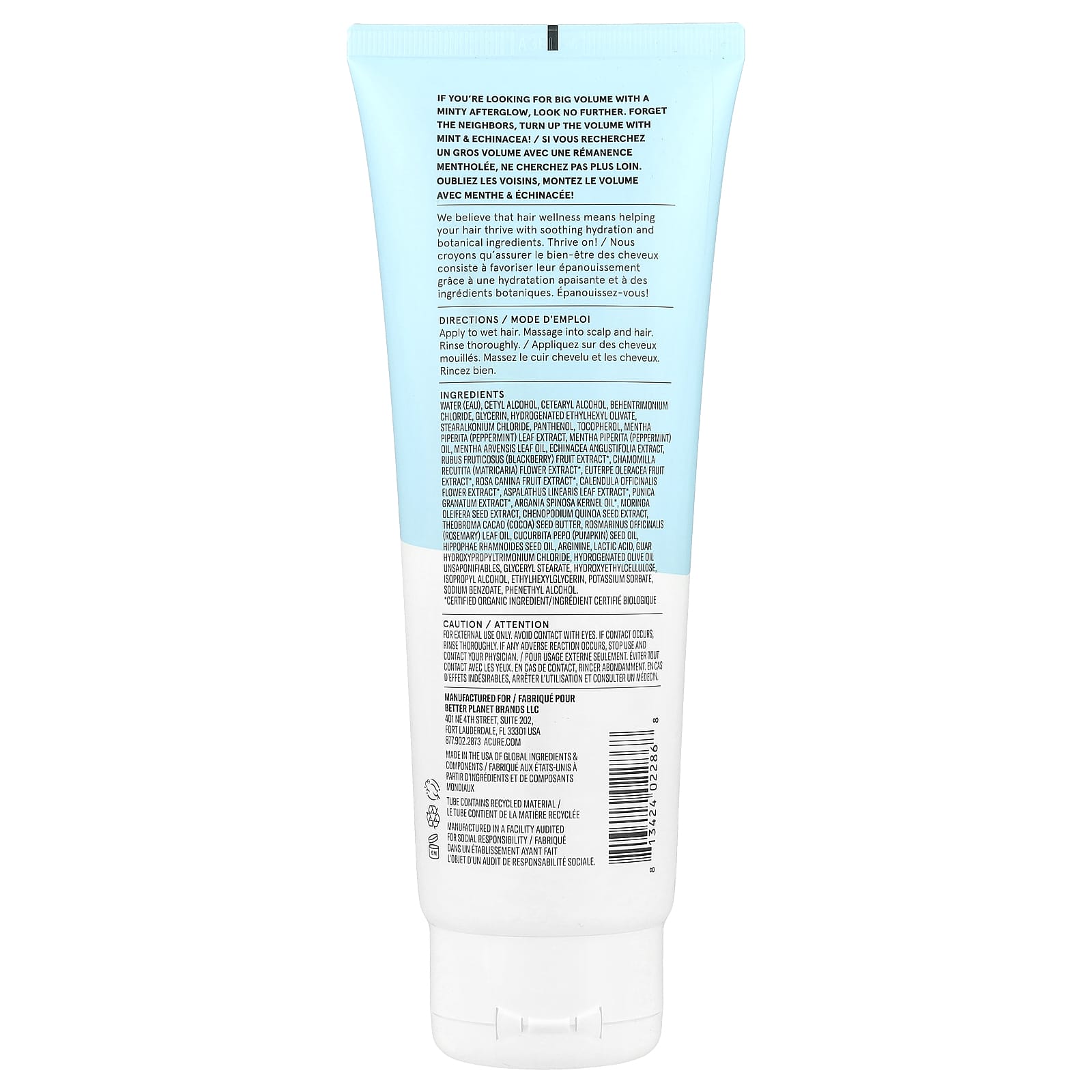 Boost Fine Hair with Acure's Minty Volume Conditioner, 8 fl oz - Image 2