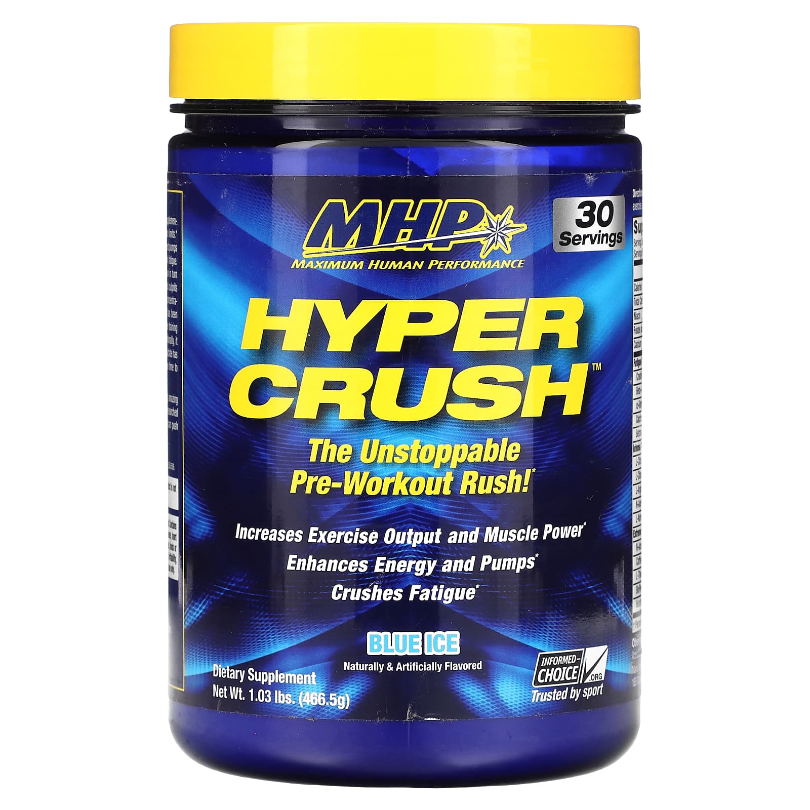 MHP, Hyper Crush, Pre-Workout, Blue Ice, 1.03 lbs (466.5 g) - Image 1