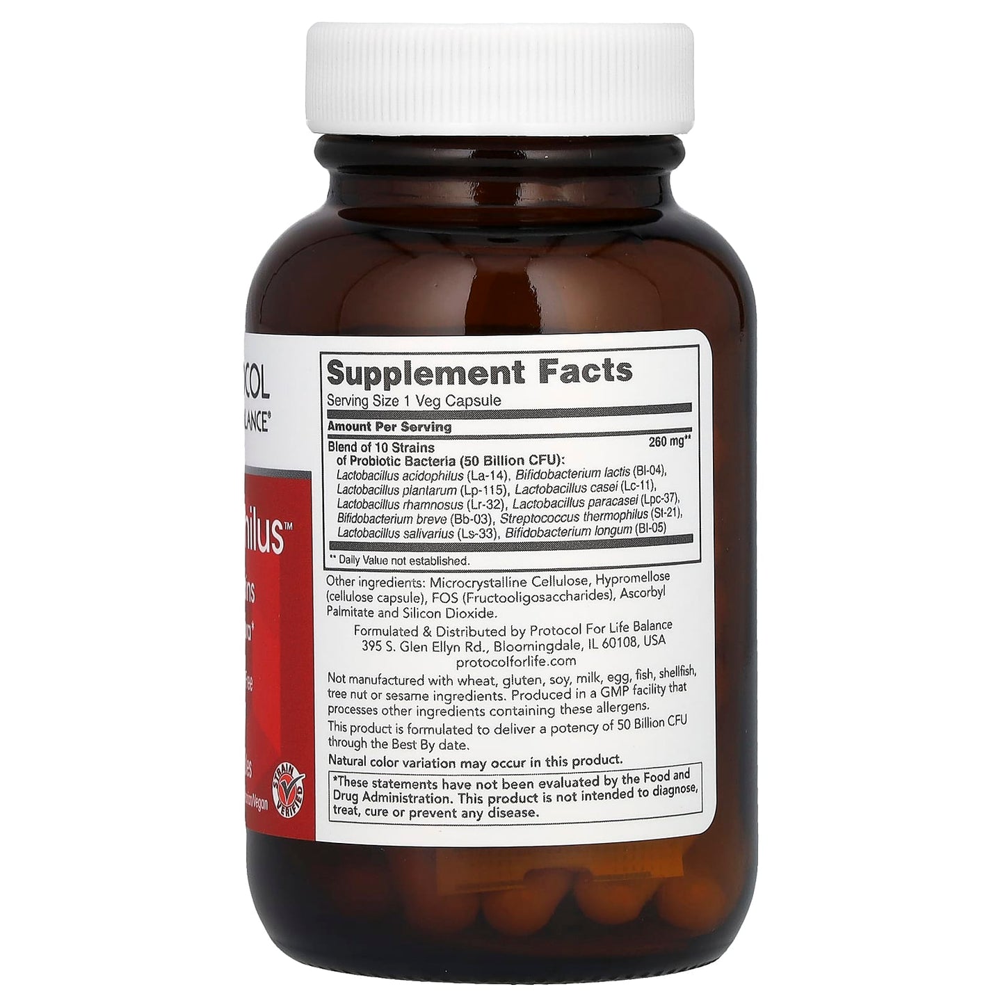 Protocol for Life Balance, ProtoDophilus, 50 Billion, 50 Veg Capsules - Image 2