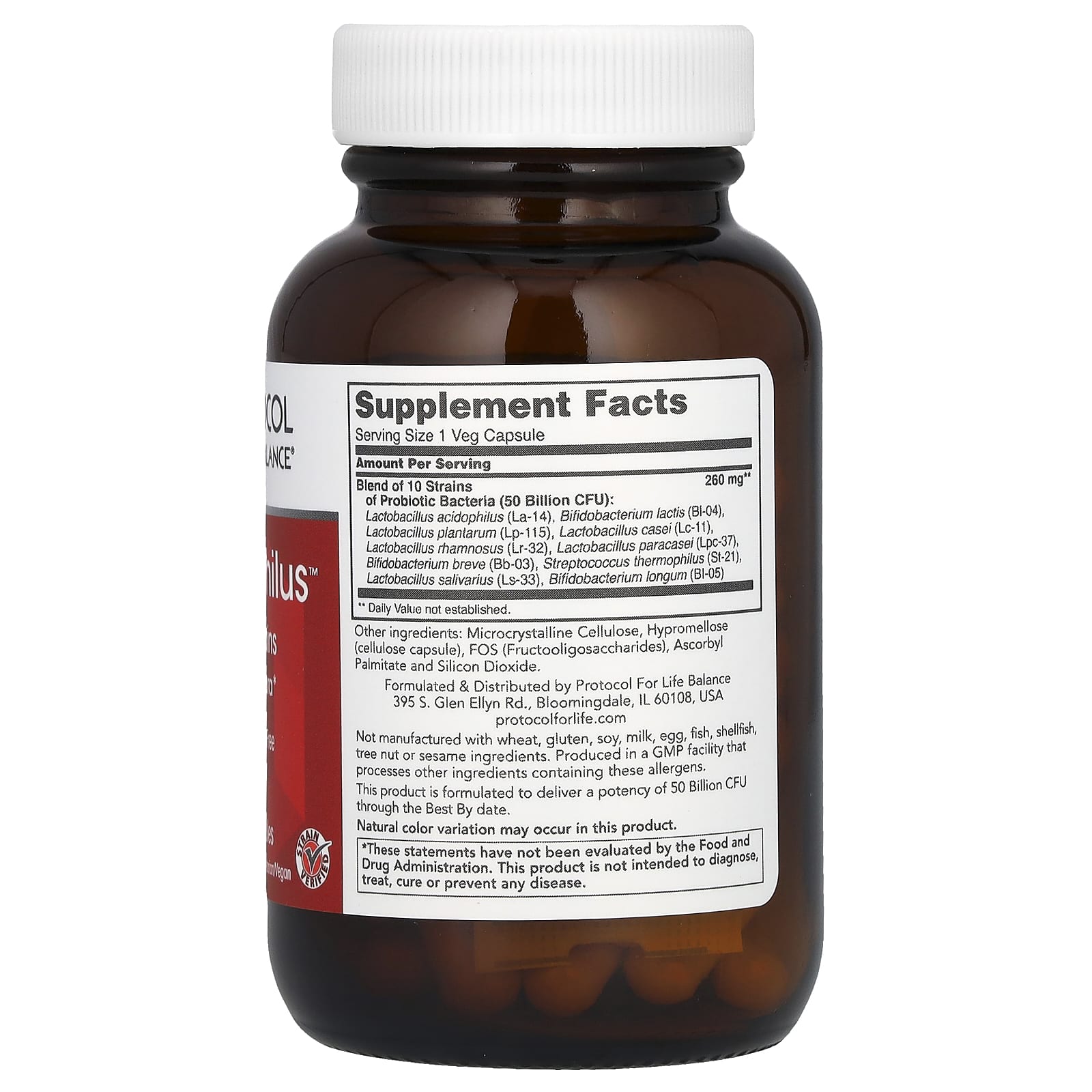 Protocol for Life Balance, ProtoDophilus, 50 Billion, 50 Veg Capsules - Image 2