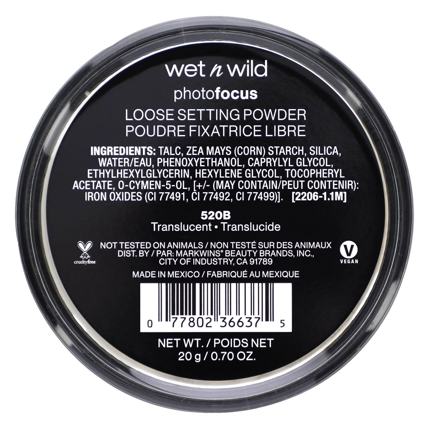wet n wild, PhotoFocus™, Loose Setting Powder, 520B Translucent, 0.70 oz (20 g) - Image 2