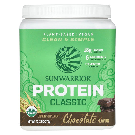 Sunwarrior, Classic Protein, Chocolate, 13.2 oz (375 g) - Image 1