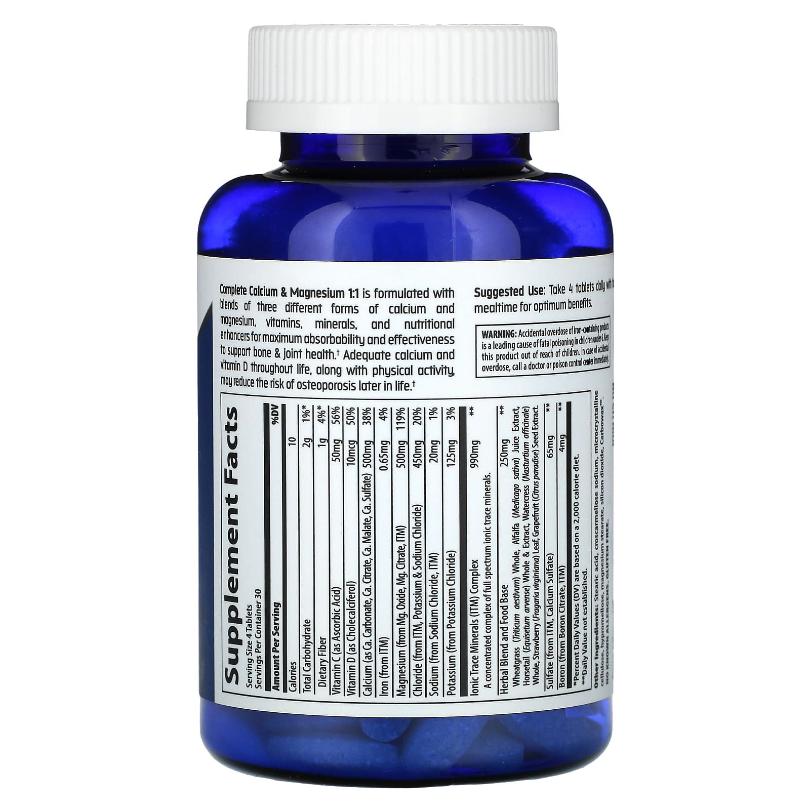 Trace, Complete Calcium & Magnesium 1:1, 120 Tablets - Image 2