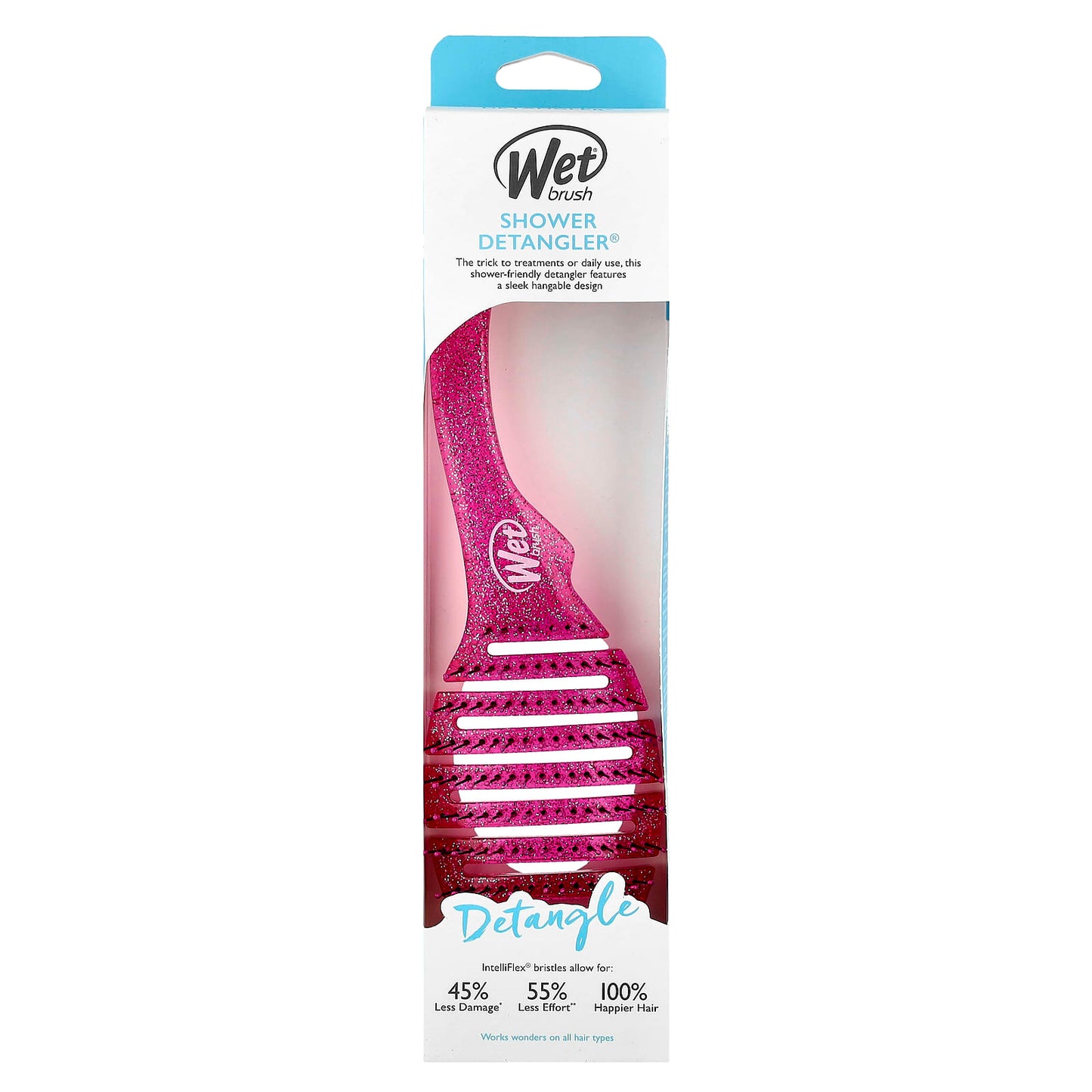 Wet Brush, Shower Detangler®, Pink Glitter, 1 Brush - Image 2