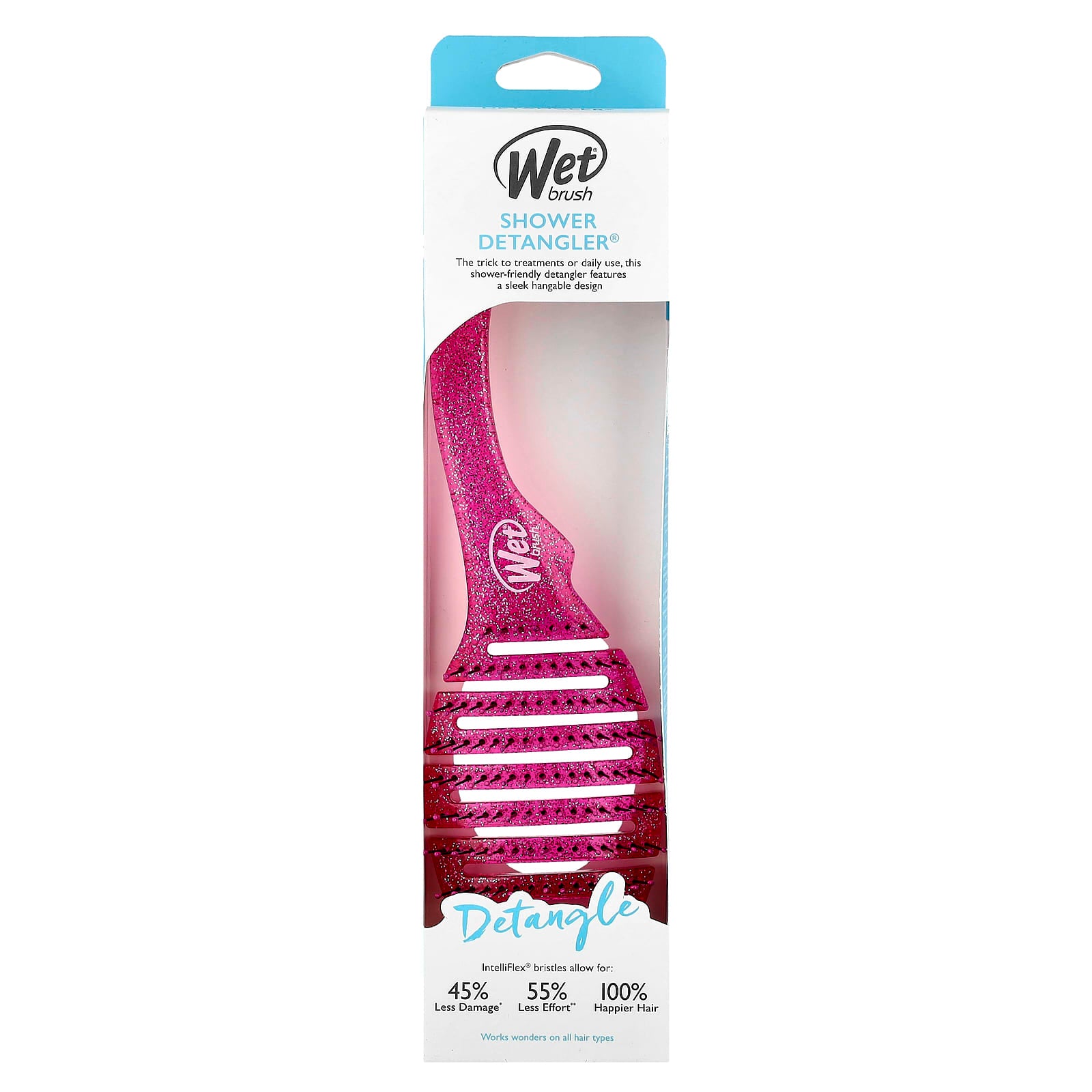 Wet Brush, Shower Detangler®, Pink Glitter, 1 Brush - Image 2