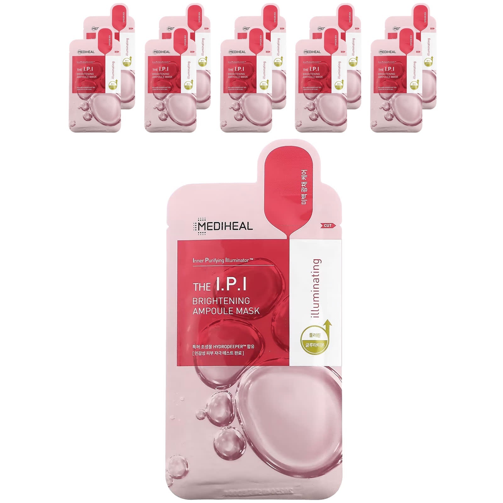 MEDIHEAL, The I.P.I, Brightening Ampoule Beauty Mask, 10 Sheets, 0.84 fl oz (25 ml) Each - Image 1