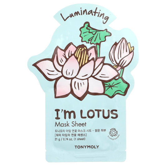 TonyMoly, I'm Lotus, Luminating Beauty Mask Sheet, 1 Sheet, 0.74 oz (21 g) - Image 1