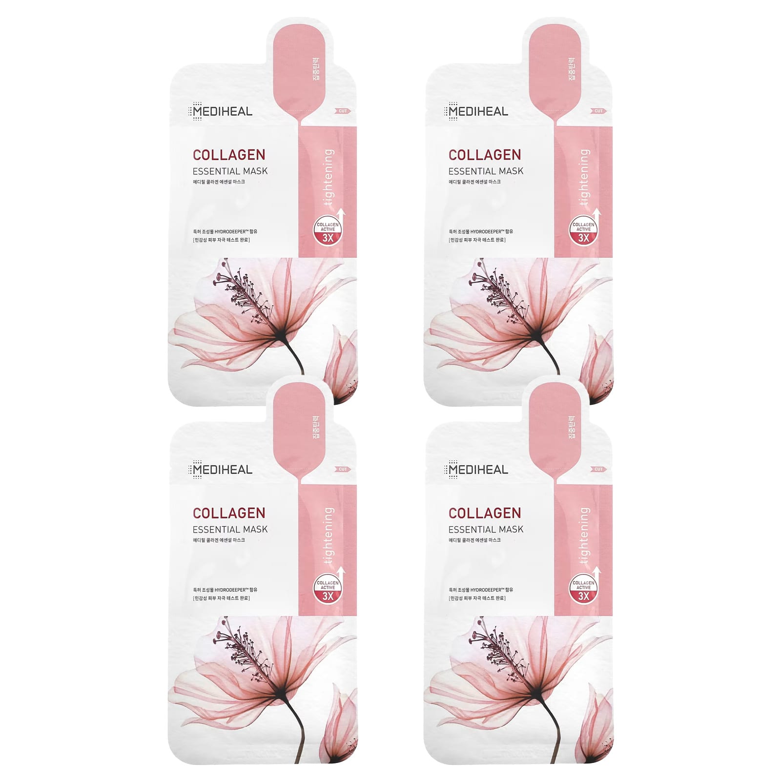 MEDIHEAL, Collagen, Essential Beauty Mask, 4 Sheets, 0.81 fl oz (24 ml) - Image 1