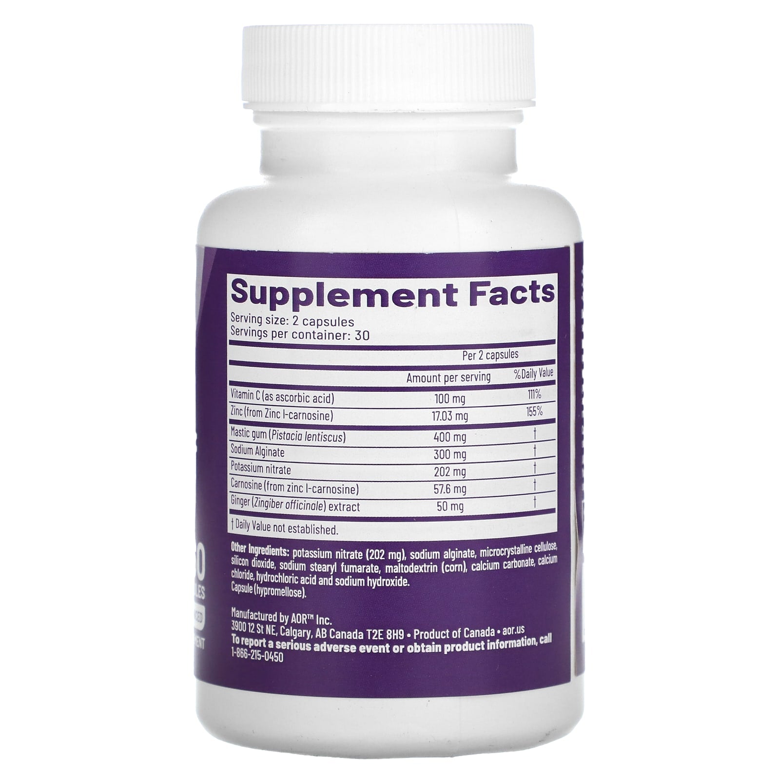 AOR Gastro Relief, Advanced Gastric Health Supplement, 60 Capsules - Image 2