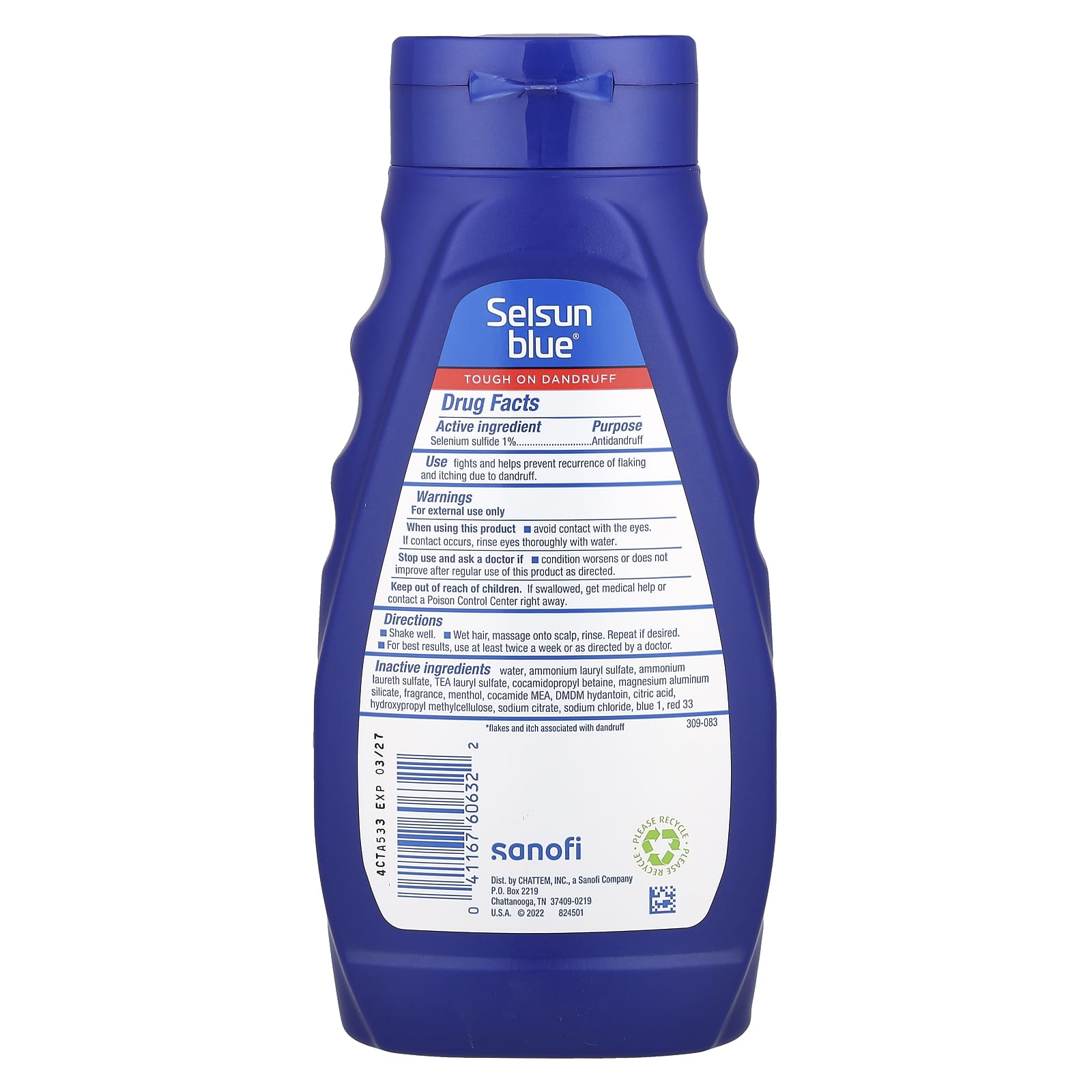 Selsun Blue, Antidandruff Shampoo, Medicated, 11 fl oz (325 ml) - Image 2