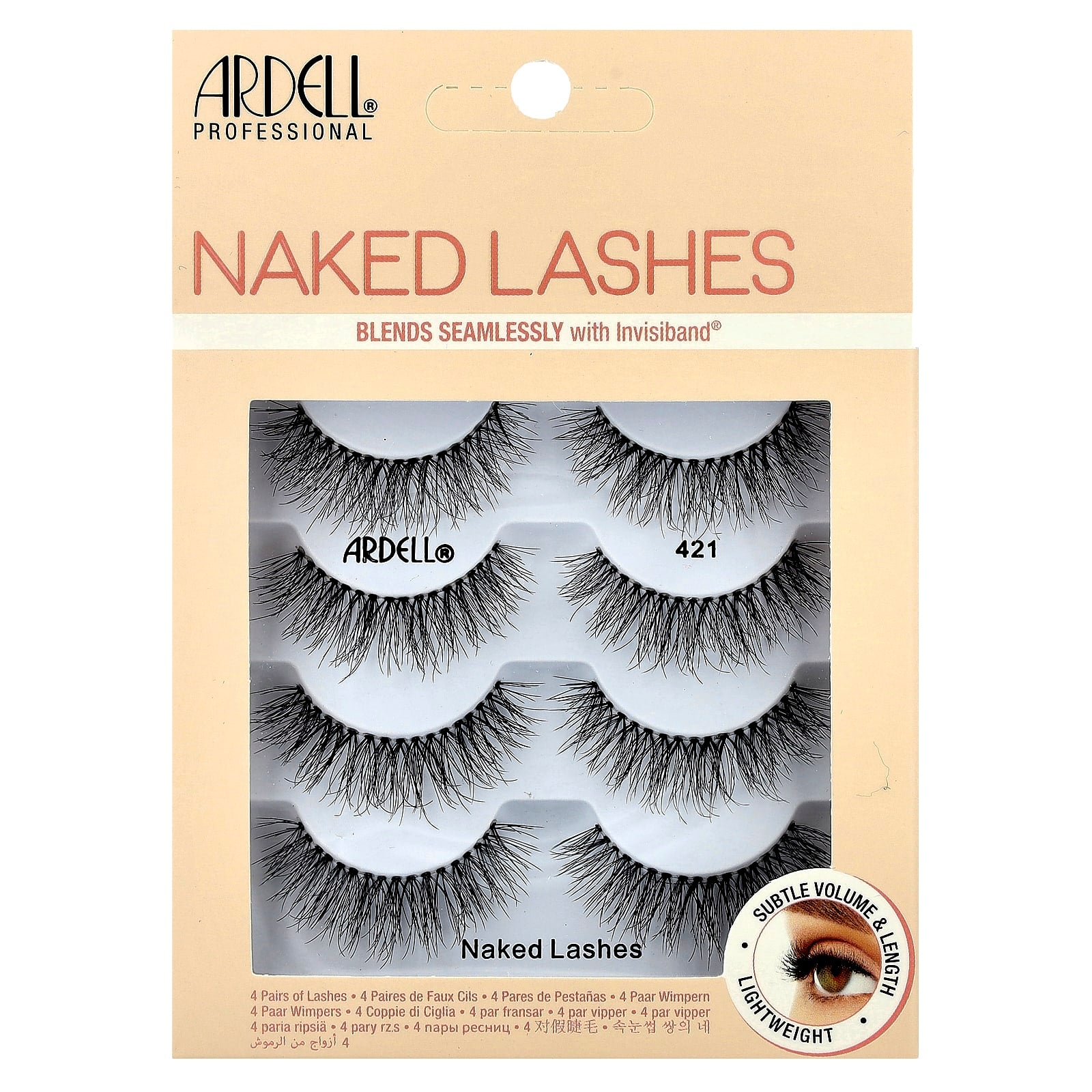 Natural Lash Enhancements by Ardell - Naked Lash 421, 4-Pair Pack - Image 1