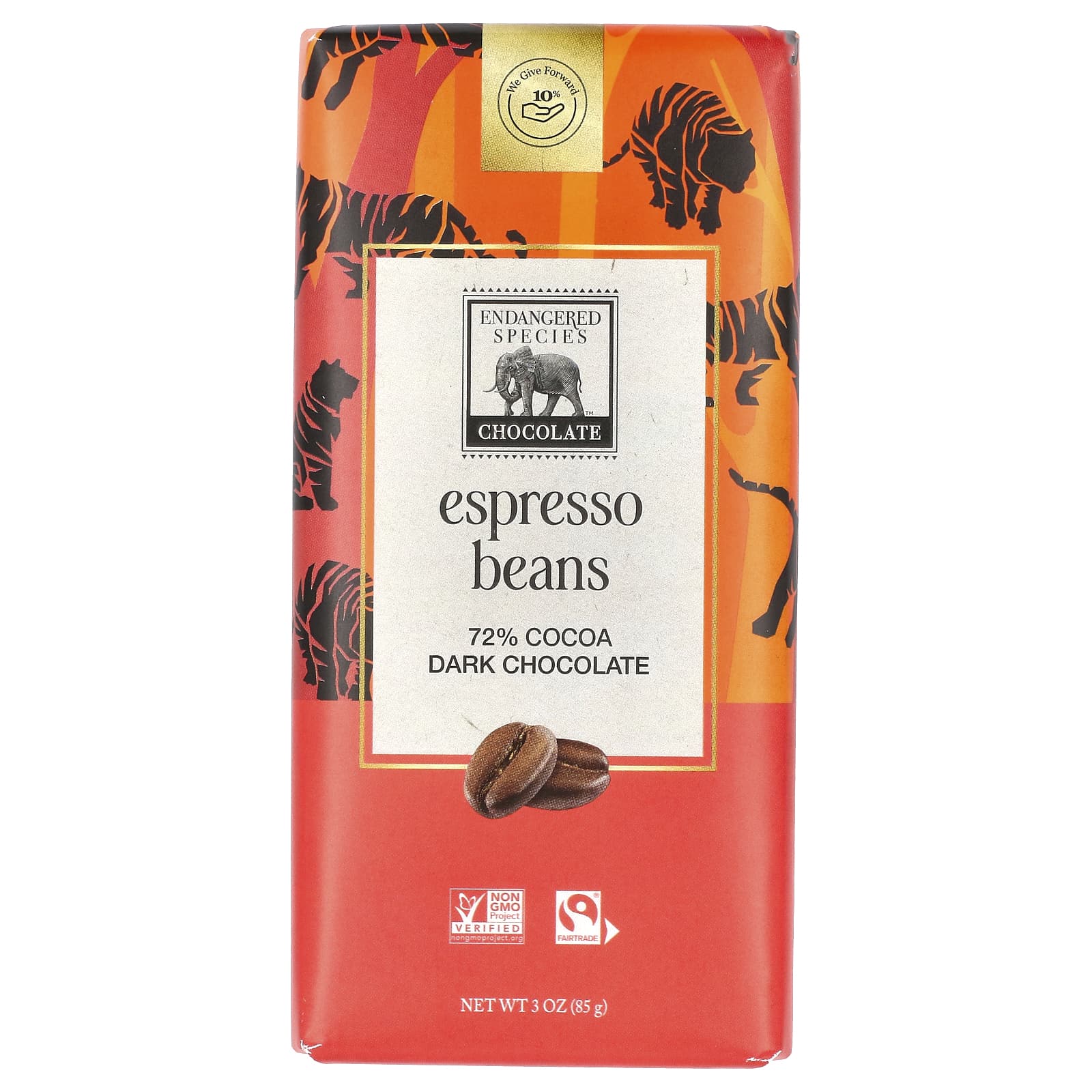 Dark Espresso Chocolate Bars by Endangered Species Chocolate - Image 1
