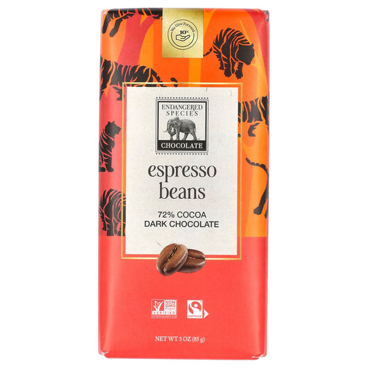 Dark Espresso Chocolate Bars by Endangered Species Chocolate - Image 1