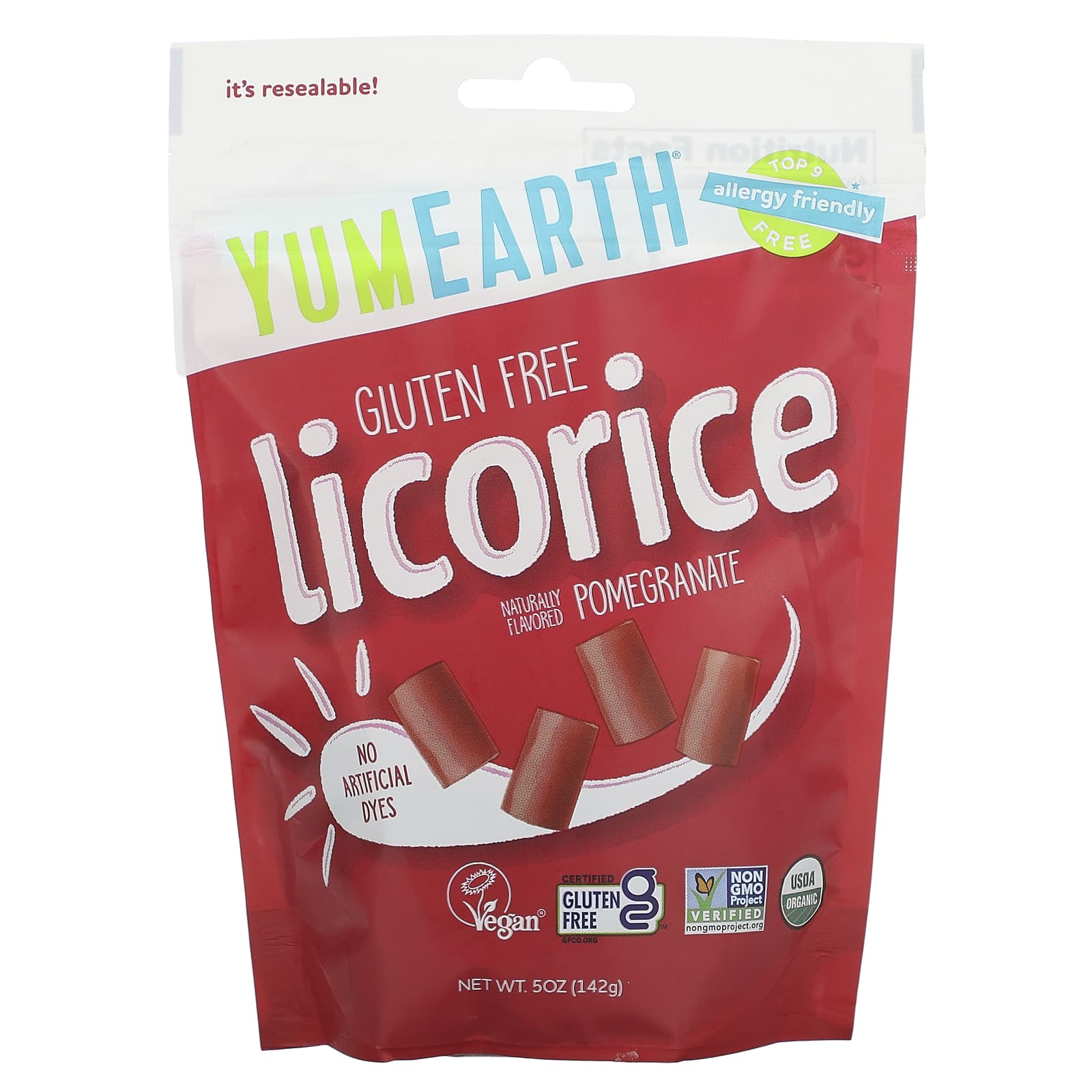 YumEarth, Gluten Free Licorice, Pomegranate, 5 oz (142 g) - Image 1