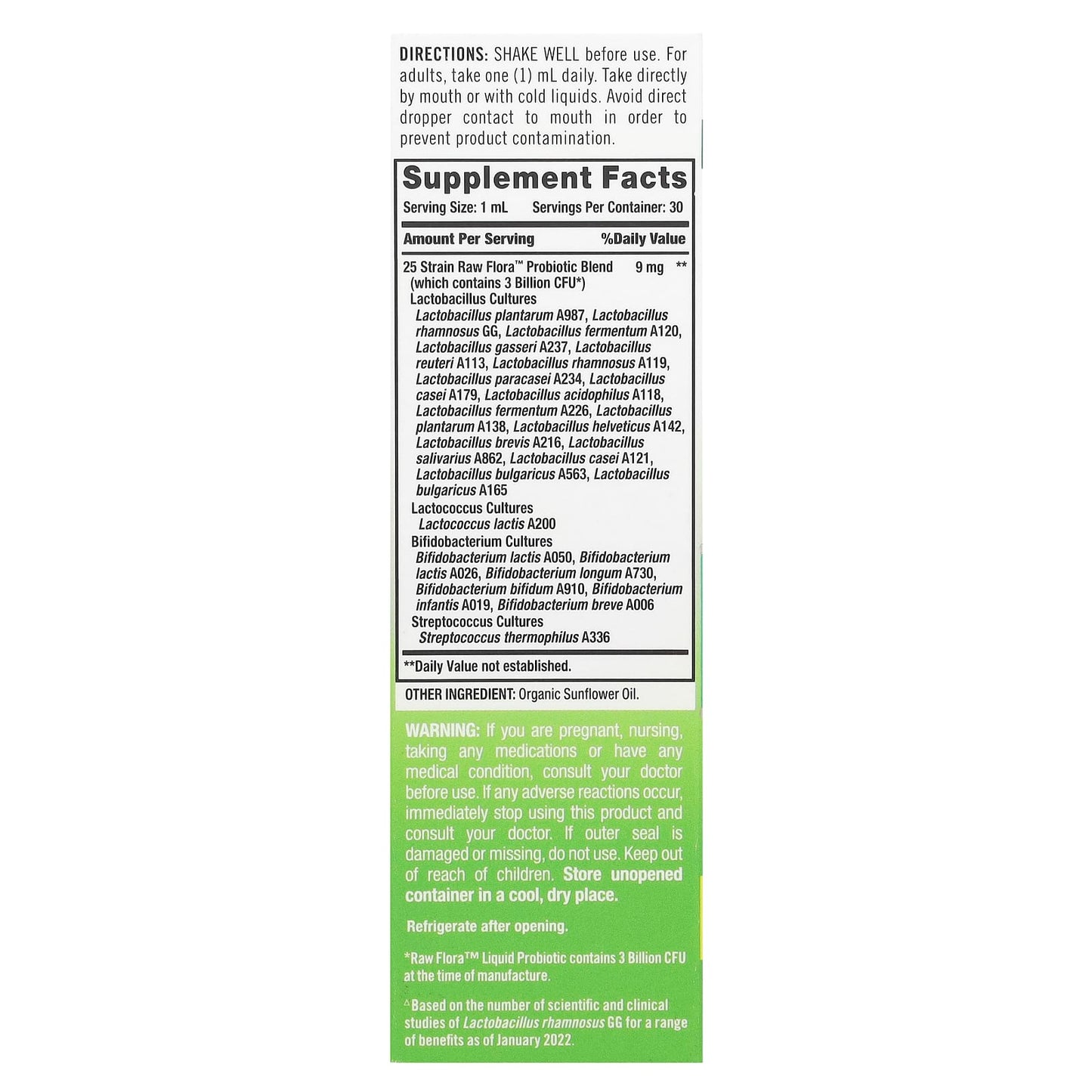 Nature's Truth, Raw Flora™ Liquid Probiotic, Unflavored, 3 Billion CFU, 1 fl oz (30 ml) - Image 2
