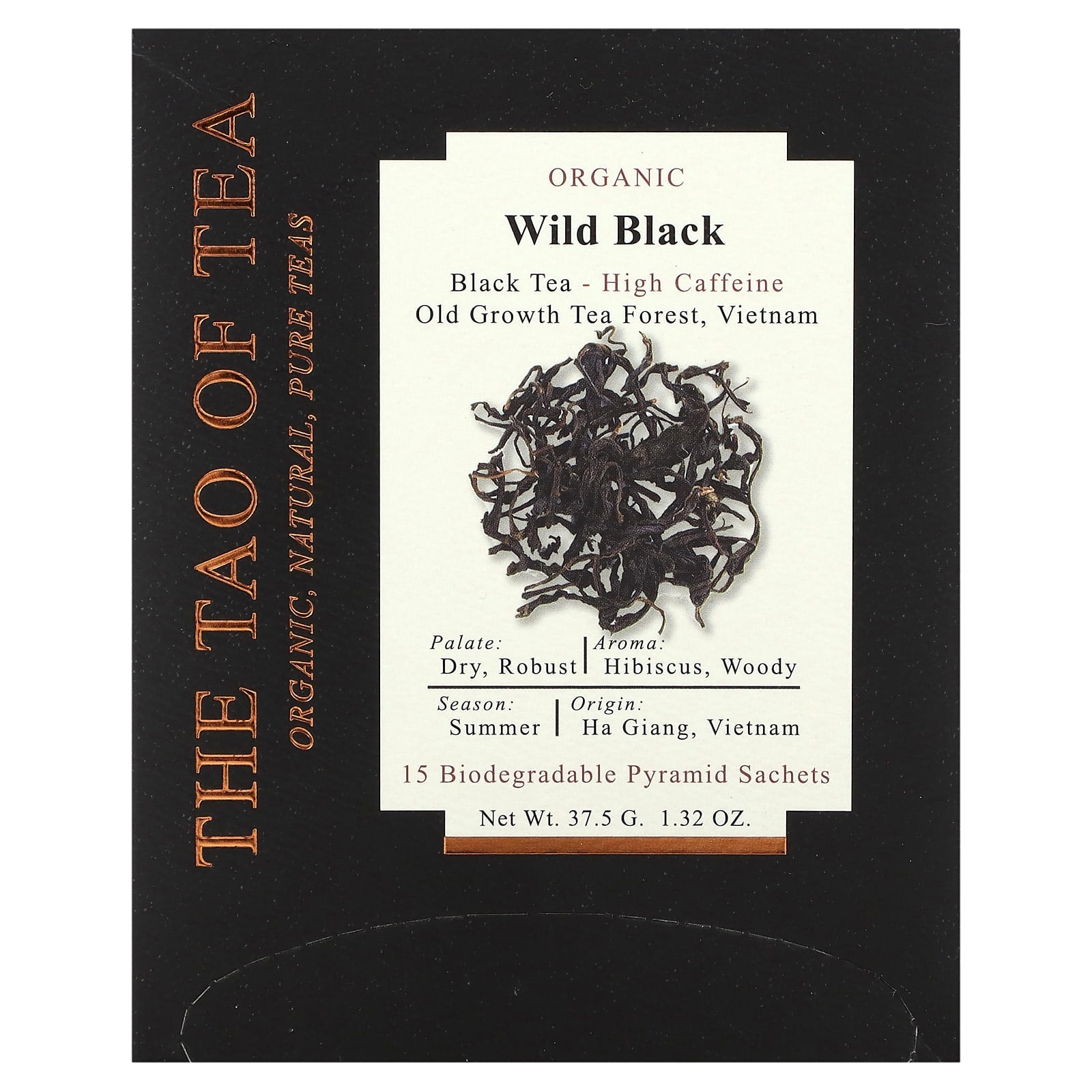 The Tao of Tea, Organic Black Tea, Wild Black, 15 Pyramid Sachets, 1.32 oz (37.5 g) - Image 1