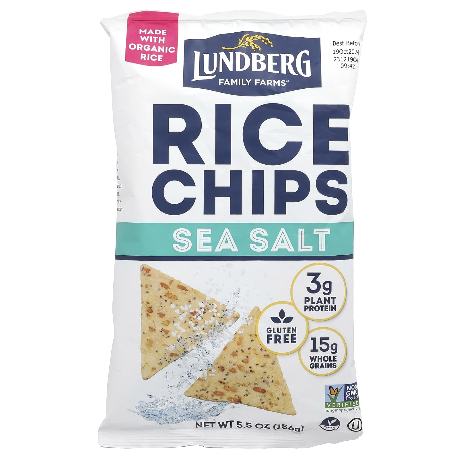 Lundberg, Rice Chips, Sea Salt, 5.5 oz (156 g) - Image 1
