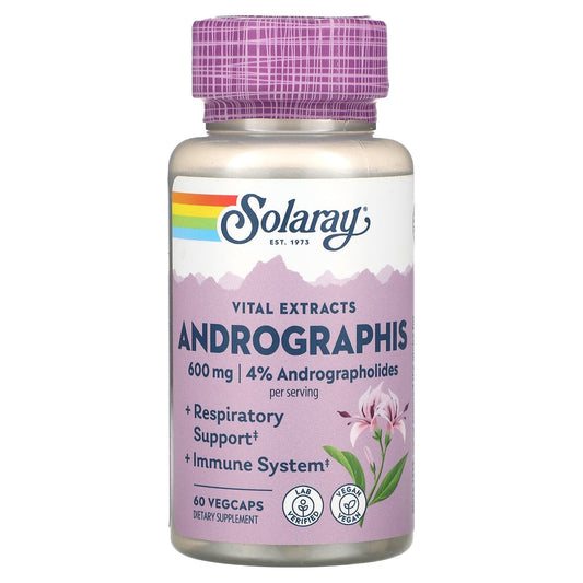 Solaray, Vital Extracts, Andrographis, 60 VegCaps - Image 1