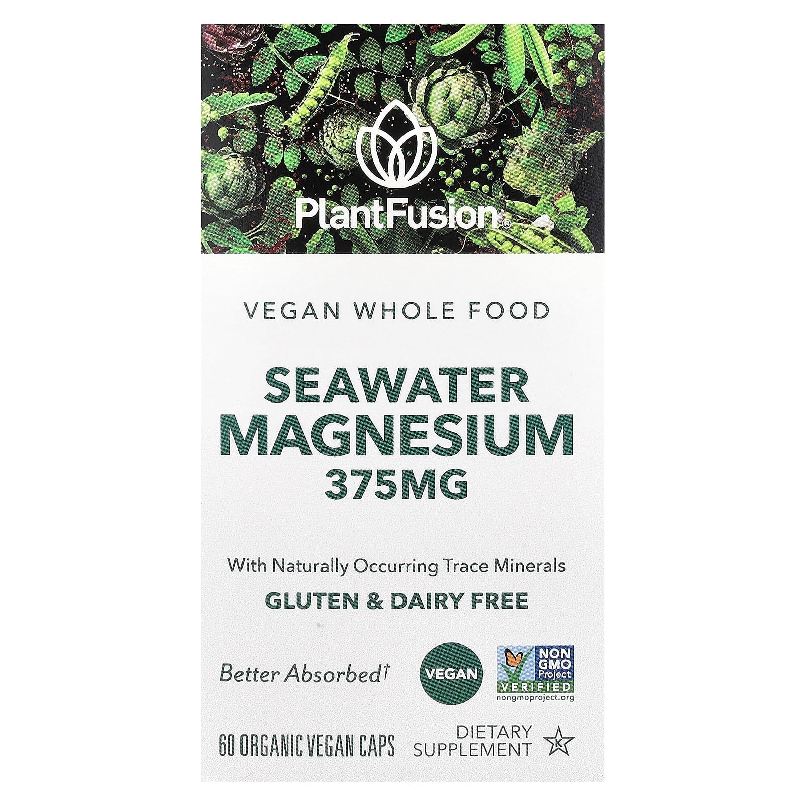 PlantFusion, Vegan SeaWater Magnesium, 60 Organic Vegan Caps - Image 1
