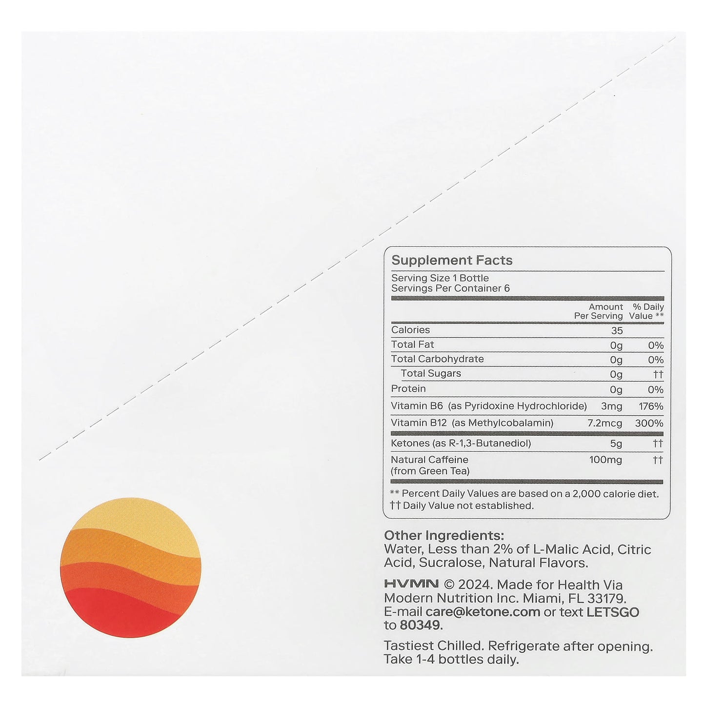 Ketone-IQ, High Performance Energy, Peach, 6 Pack, 2 fl oz (59 ml) Each - Image 2