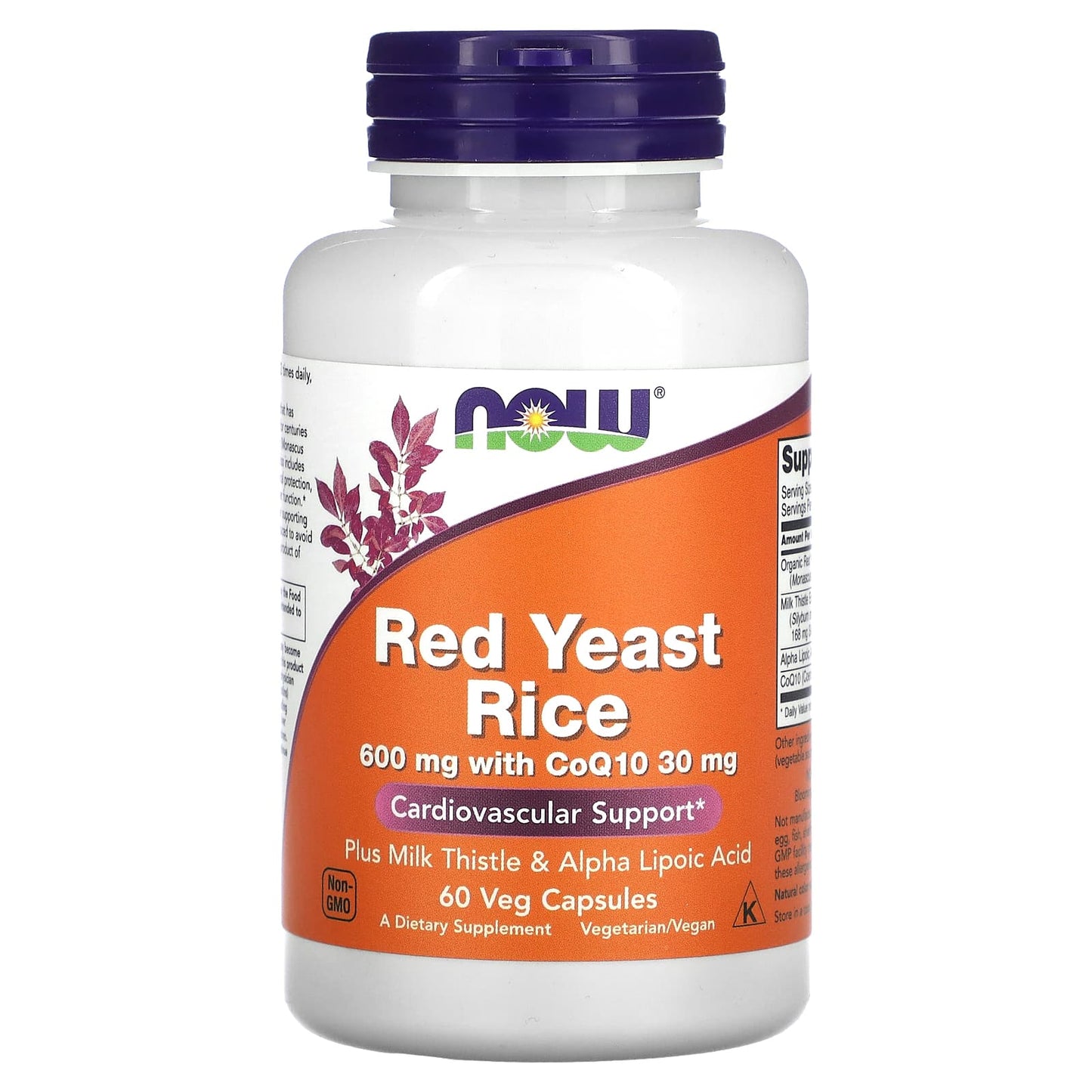NOW Foods, Red Yeast Rice, 60 Veg Capsules - Image 1