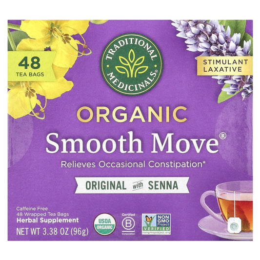 Traditional Medicinals, Organic Smooth Move, Caffeine Free, 48 Wrapped Tea Bags, 3.38 oz (96 g) - Image 1