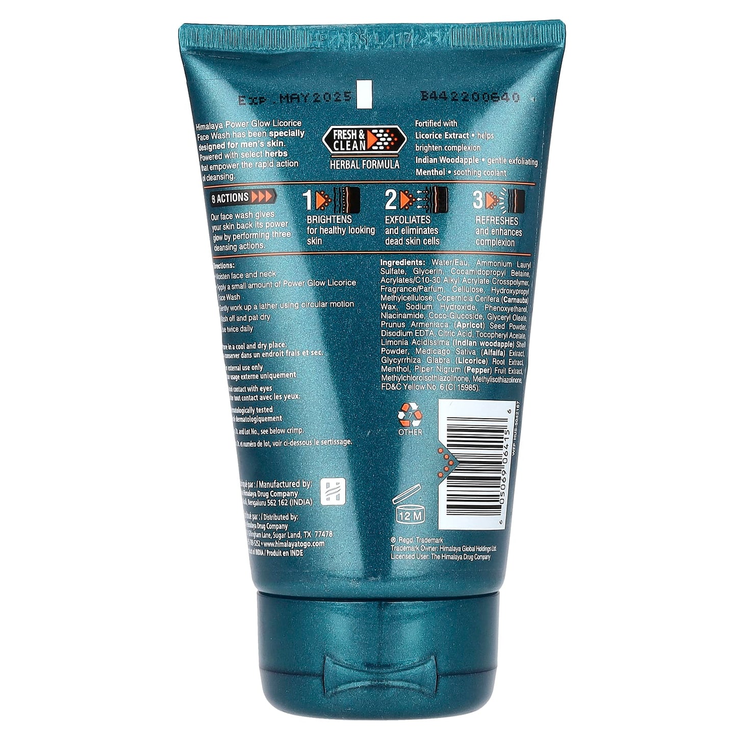 Himalaya Men's Power Glow Licorice Face Wash 3.4 fl oz (100 ml) - Image 2