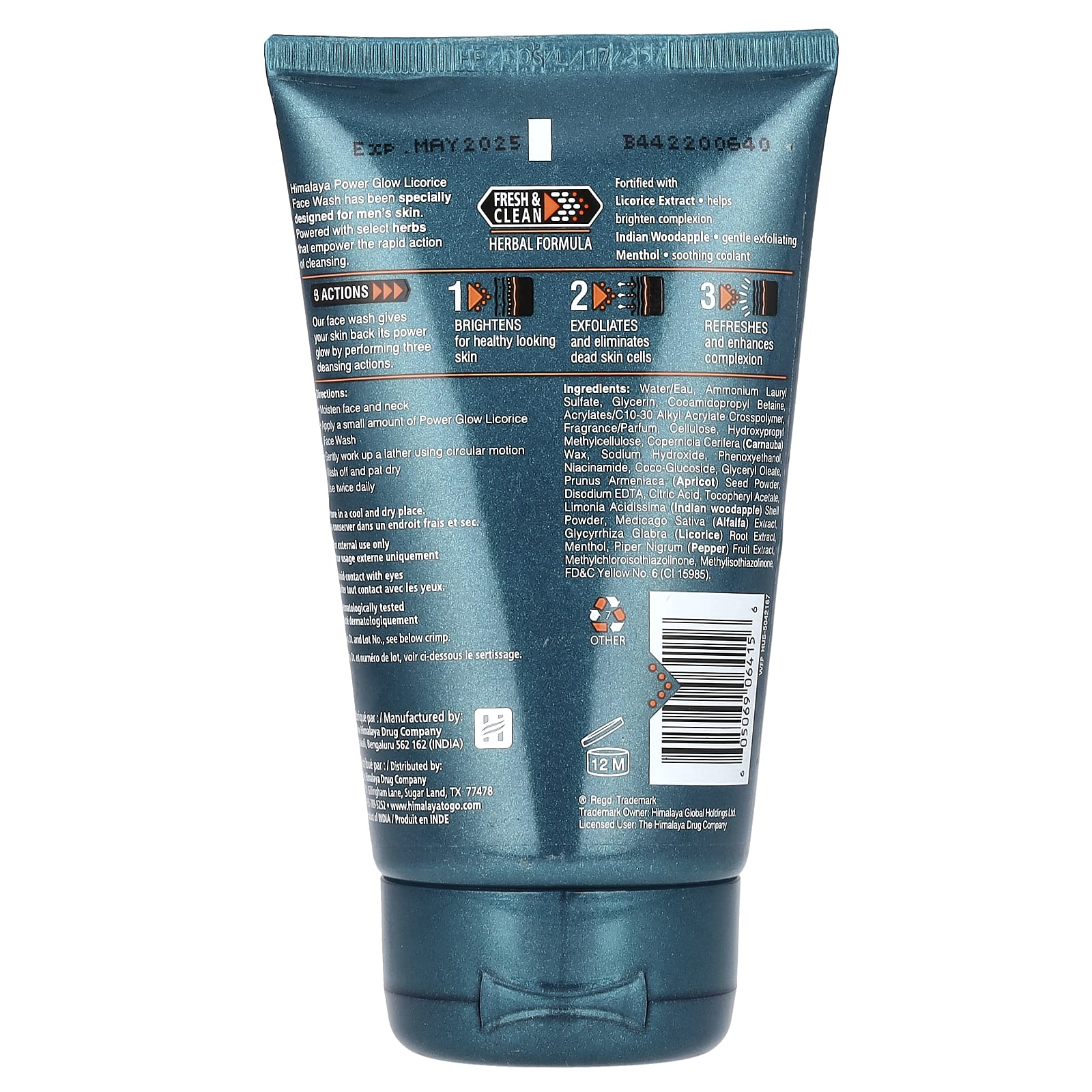 Himalaya Men's Power Glow Licorice Face Wash 3.4 fl oz (100 ml) - Image 2
