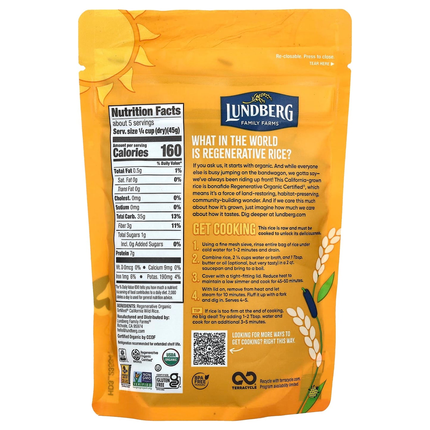Lundberg, Organic Wild Gourmet Rice, 8 oz (227 g) - Image 2