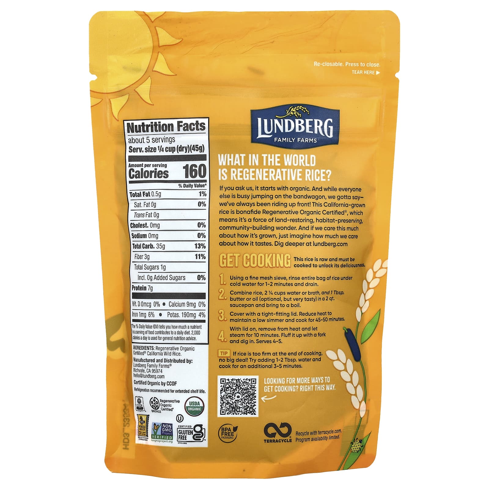 Lundberg, Organic Wild Gourmet Rice, 8 oz (227 g) - Image 2