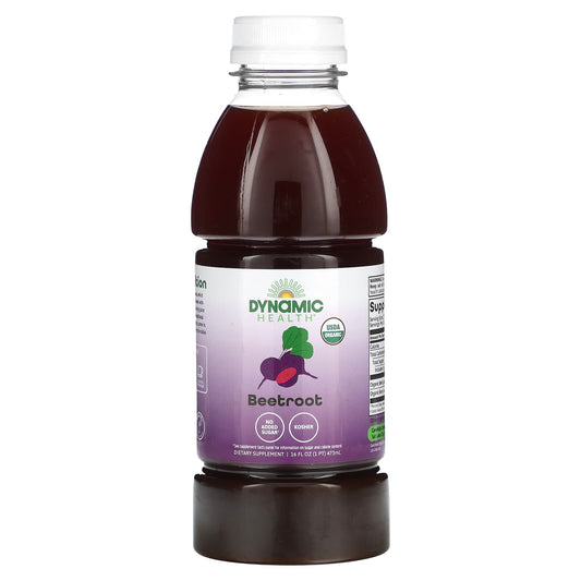 Dynamic Health Organic Beetroot Juice, 16 fl oz, USDA Organic, No Sugar - Image 1