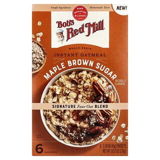 Bob's Red Mill Maple Brown Sugar Whole Grain Instant Oatmeal, 6 Packets