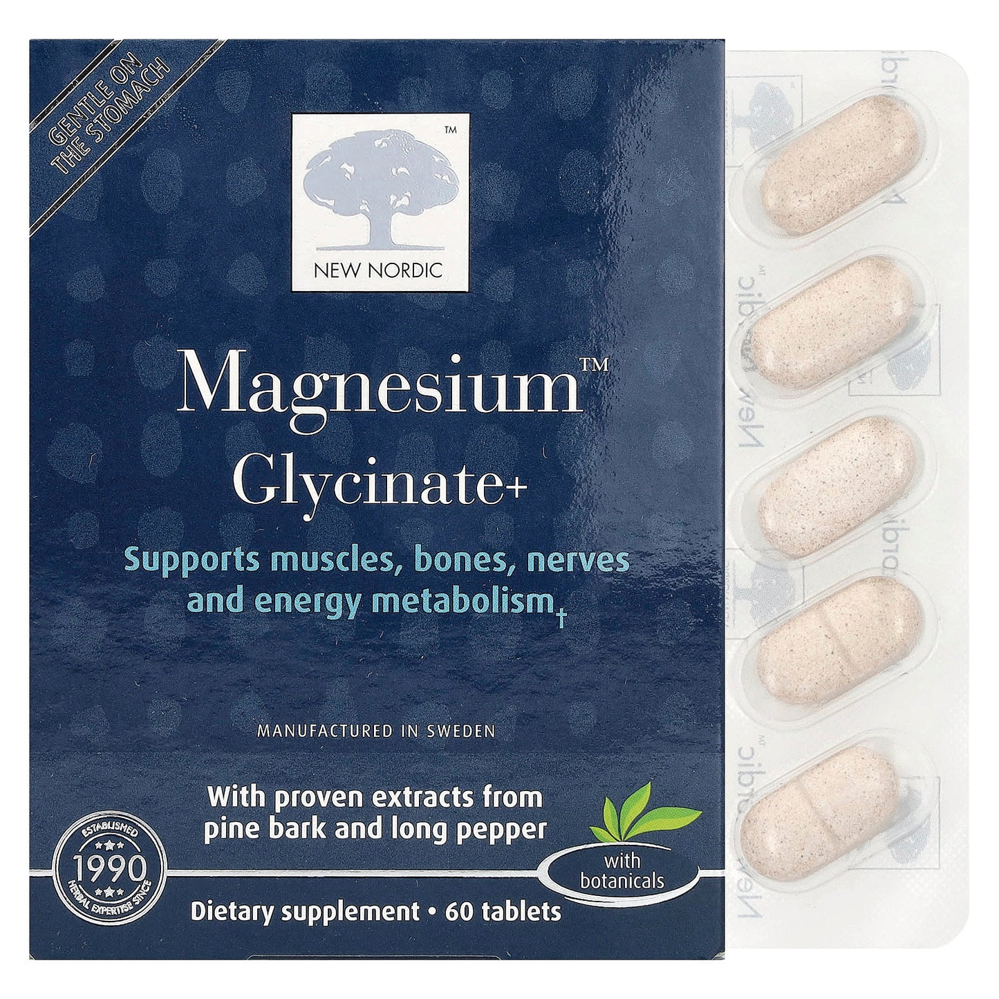 New Nordic, Magnesium™ Glycinate+, 60 Tablets - Image 1