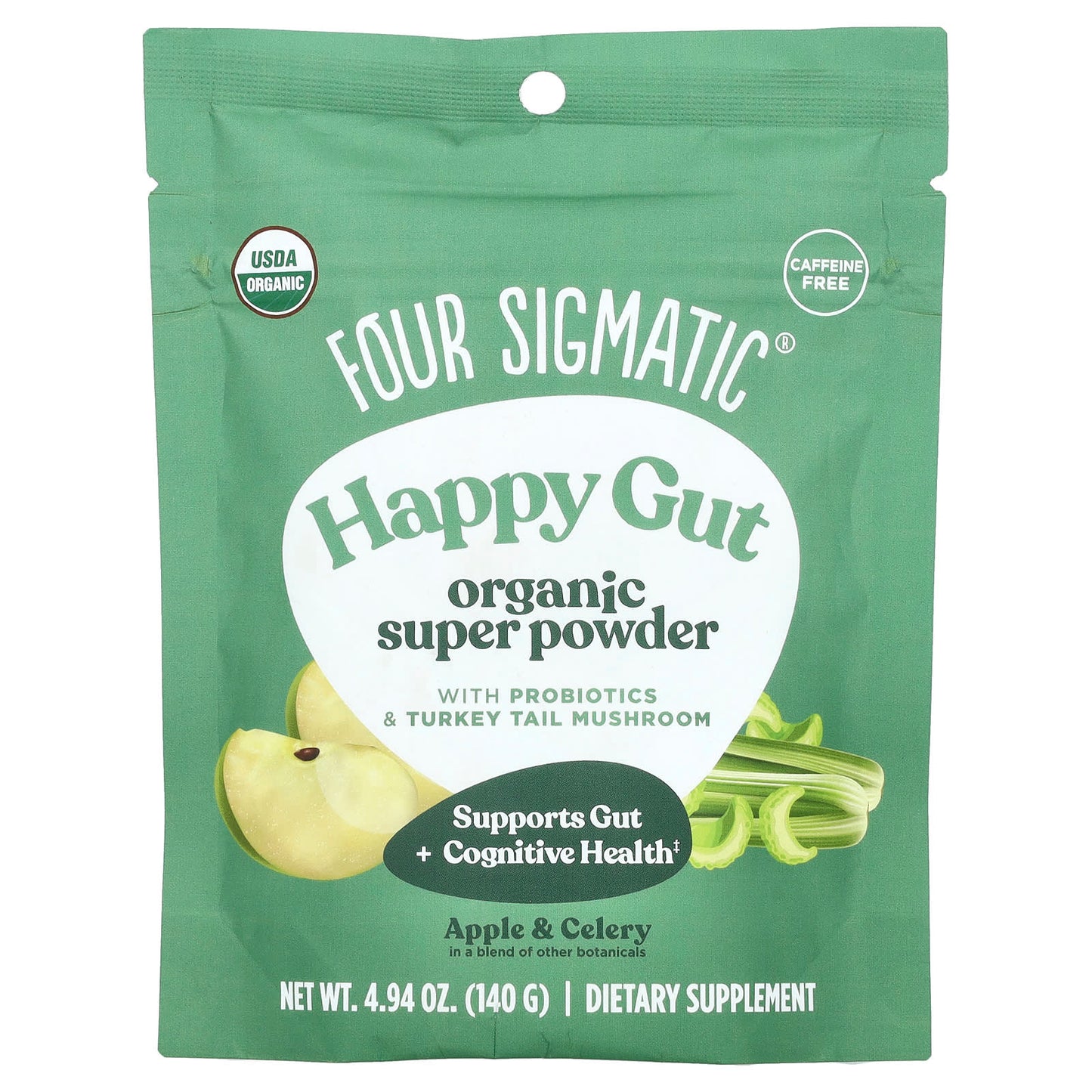 Four Sigmatic Happy Gut Super Powder with Probiotics &amp; Organic Mushrooms - Image 1