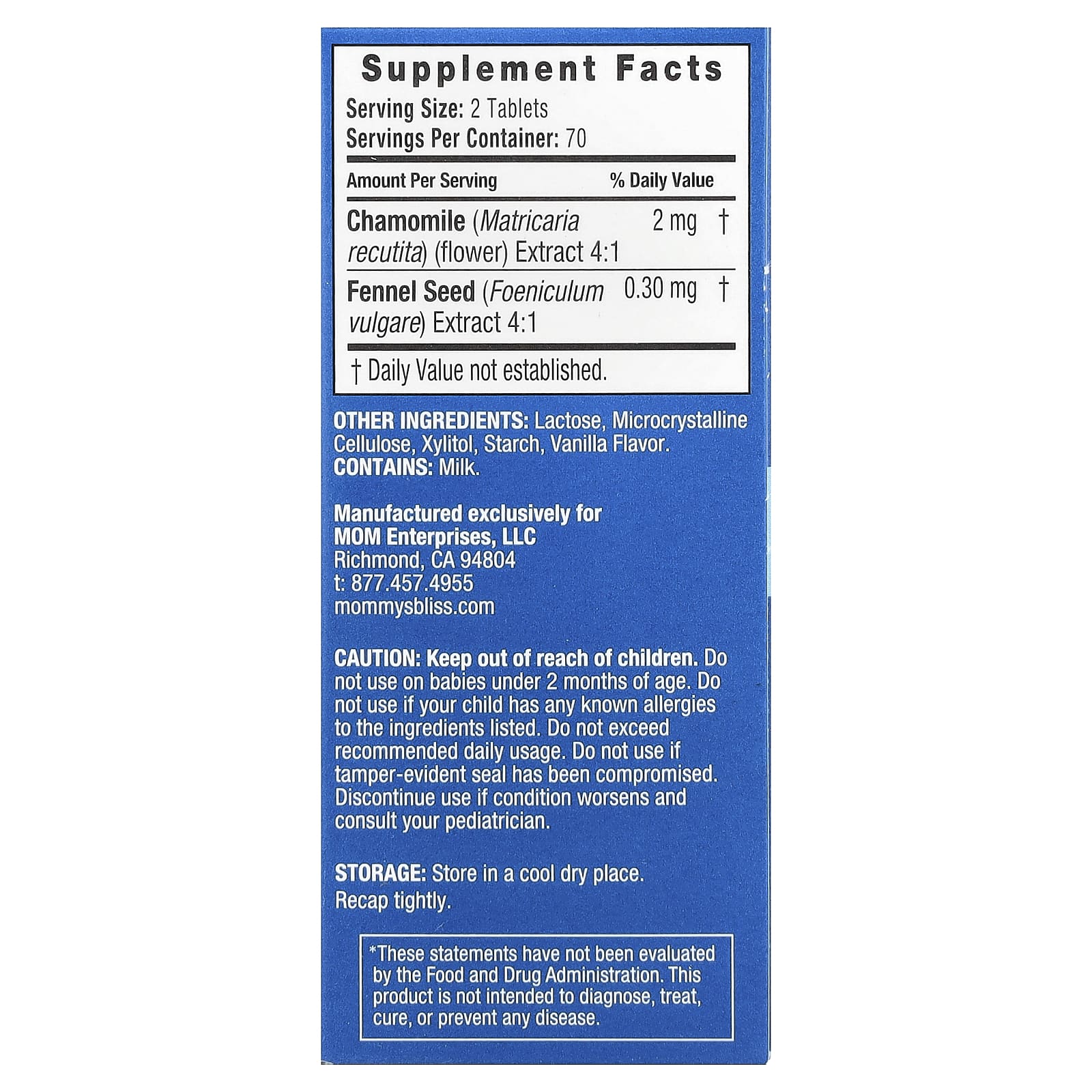 Mommy's Bliss, Baby Little Gums Soothing Oral Tablets, Age 2 Months+, 140 Tablets