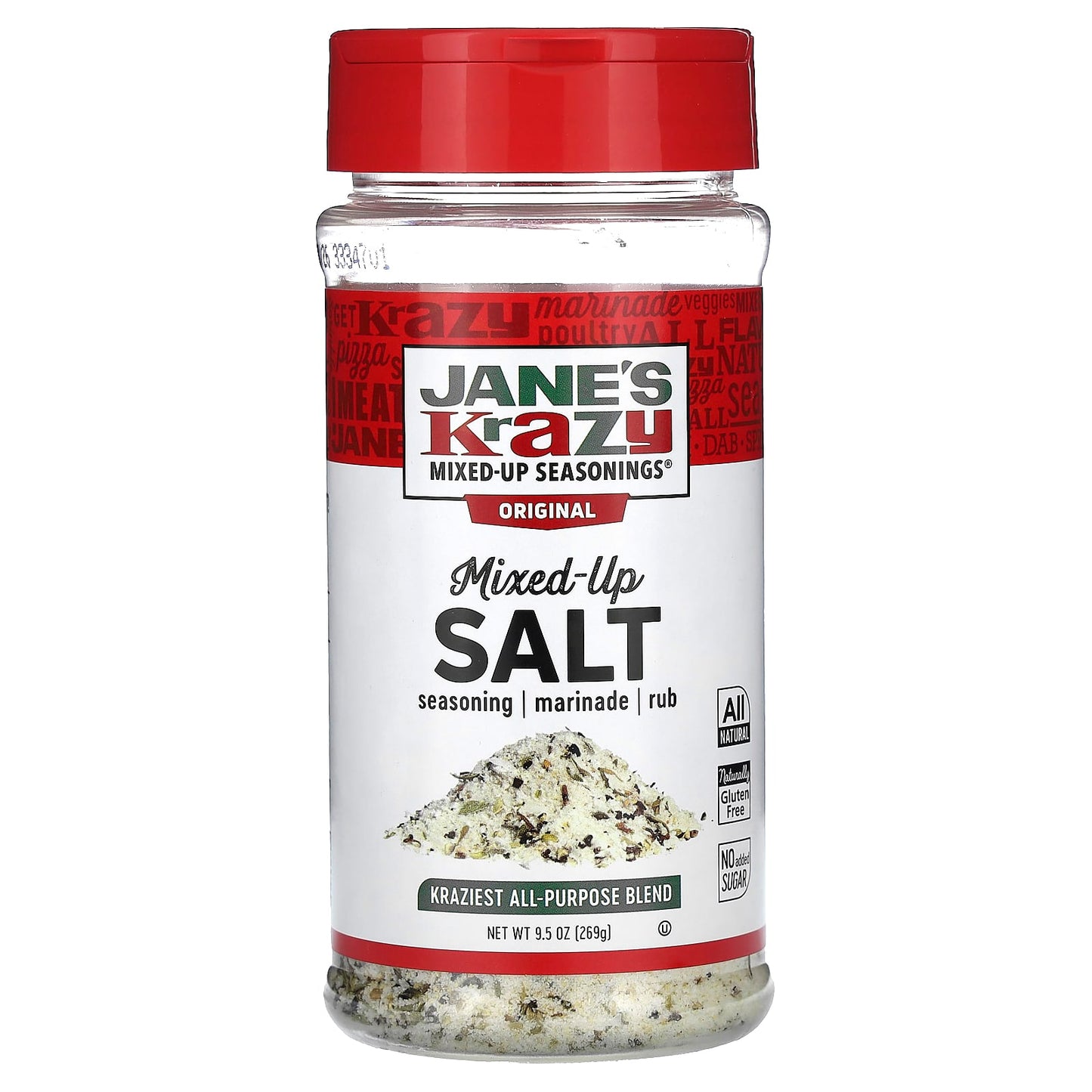 Jane’s Krazy All-Purpose Seasoning Blend, 9.5 oz, No MSG, Kosher - Image 1