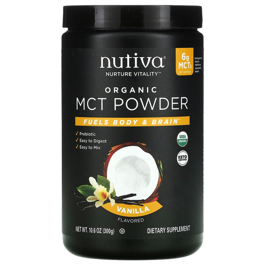 Nutiva, Organic MCT Powder, Vanilla, 10.6 oz (300 g) - Image 1
