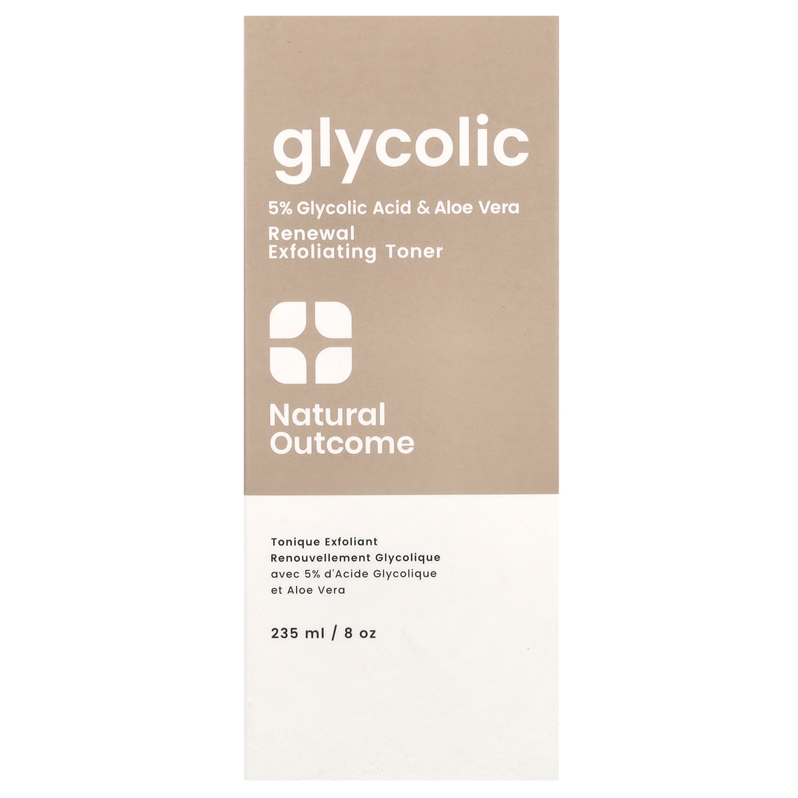 Natural Outcome, Glycolic, Renewal Exfoliating Toner, Fragrance Free, 8 oz (235 ml) - Image 2