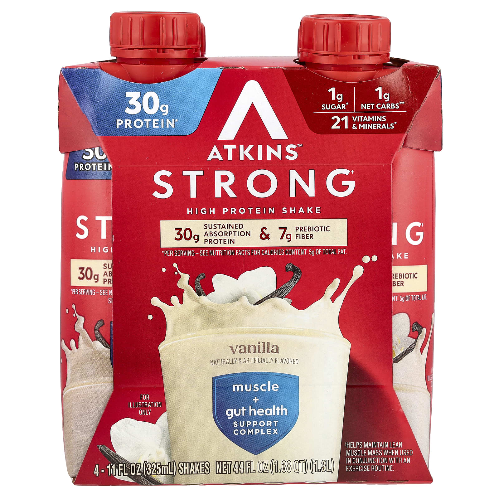 Atkins Vanilla High Protein Shake for Weight Loss and Lean Muscle Mass - Image 1
