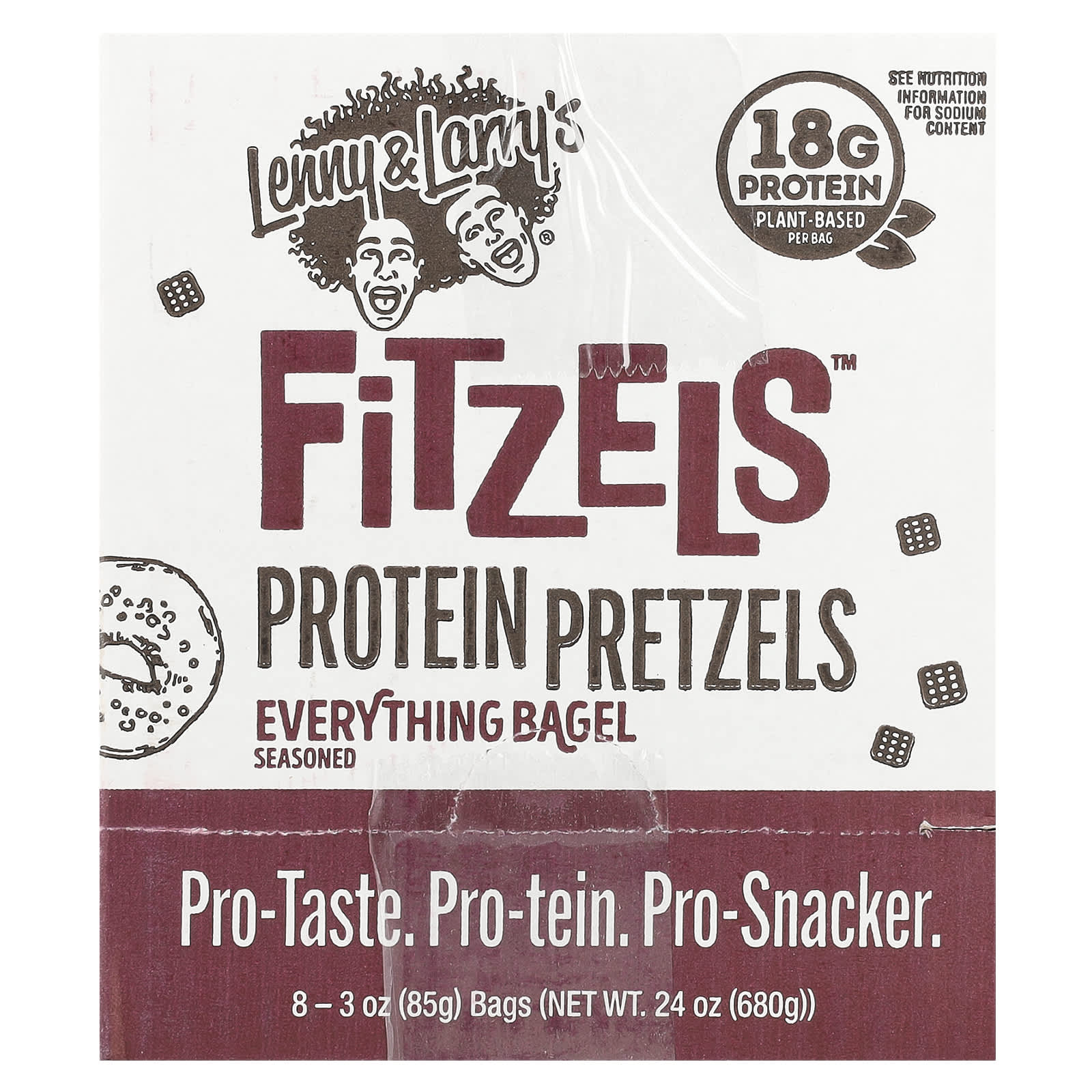 Lenny & Larry's, Fitzels™, Protein Pretzels, Everything Bagel , 8 Packs, 3 oz (85 g) Each - Image 2